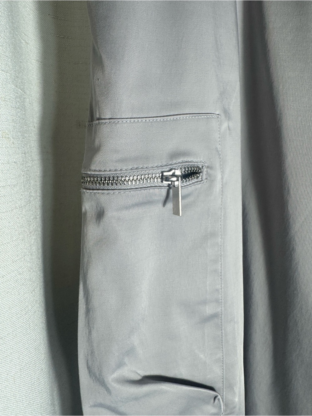 Zara Gray Satin Cargo Parachute Pants Wide Leg Size S - Picture 8 of 14